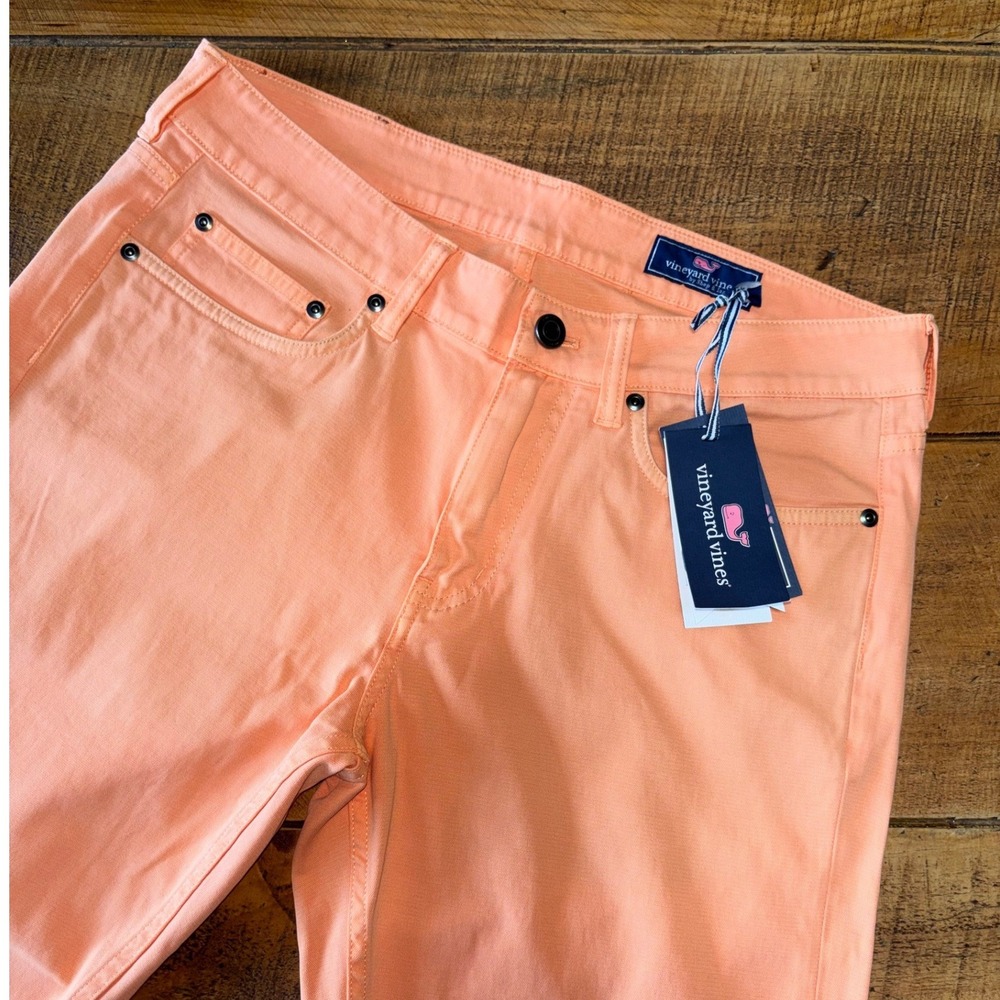 NWT Vineyard Vines Mens Broken Twill 5 Pocket Pants Melon Straight Leg 32x32